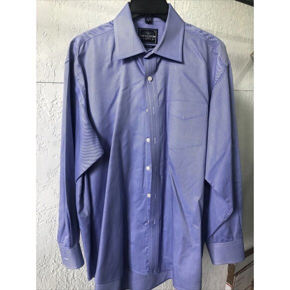 Savile Row Men's Blue Cotton Polyester Dress Shirt 17 x 34/35 - Picture 1 of 4